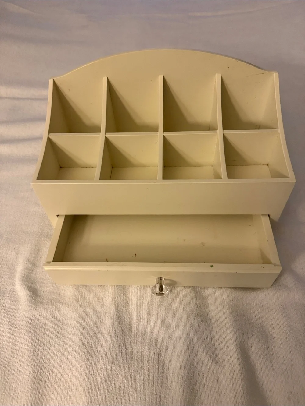 Pottery Barn Teen Wooden Makeup Organizer in Cream with Drawer